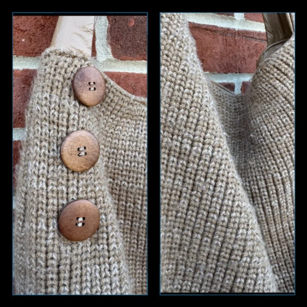 Aldo Hobo Purse Brown Knit Faux Crinkle Leather Shoulder Strap Boho